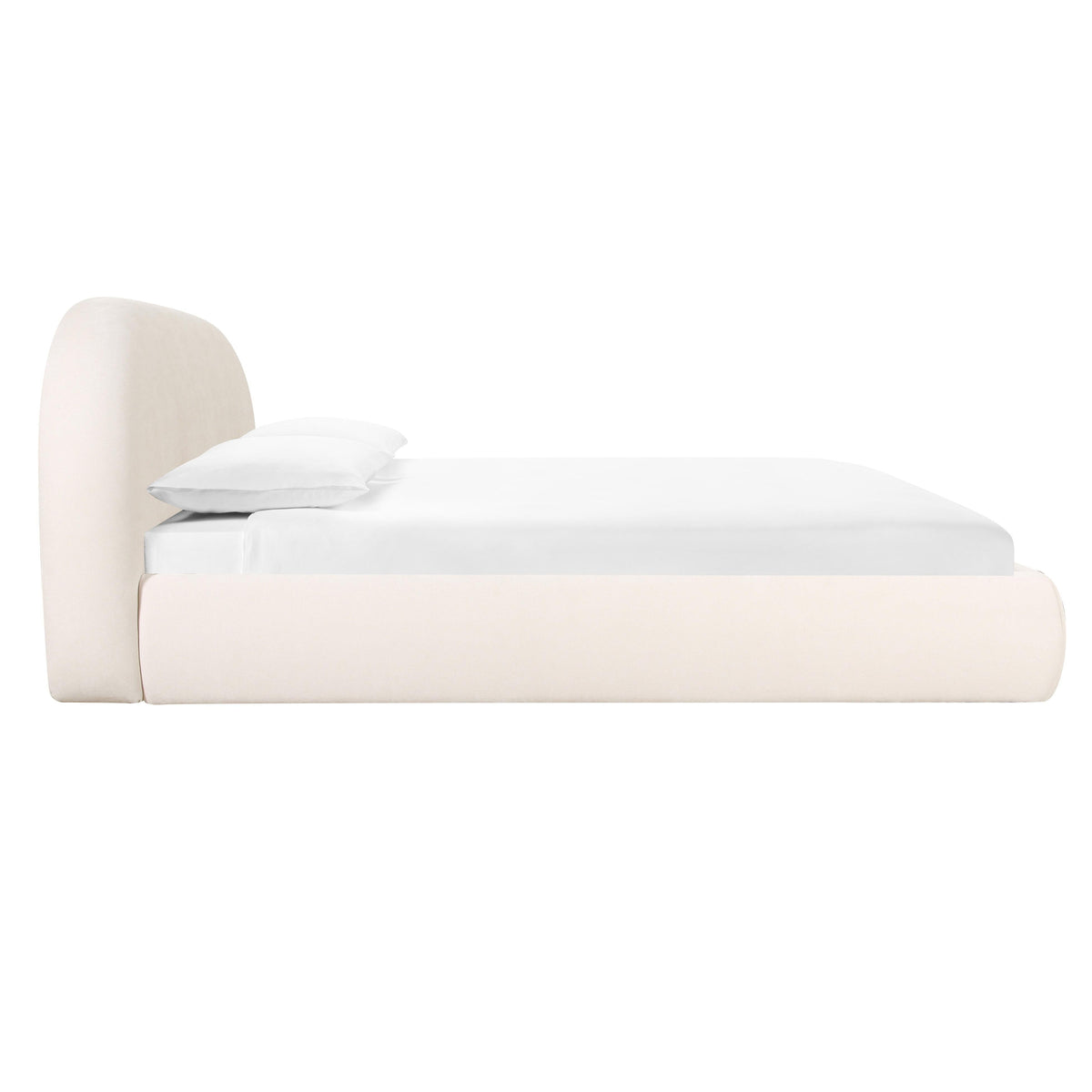Bara Cream Textured Performance Velvet Bed by TOV Furniture – several sizes shown