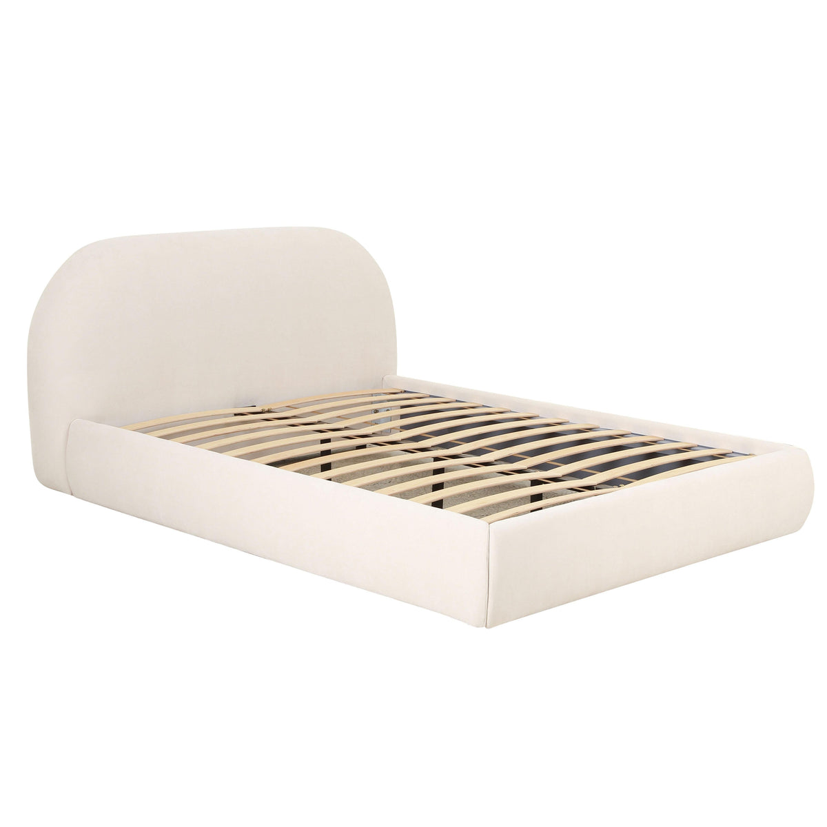 Bara Cream Textured Performance Velvet Bed by TOV Furniture – several sizes shown