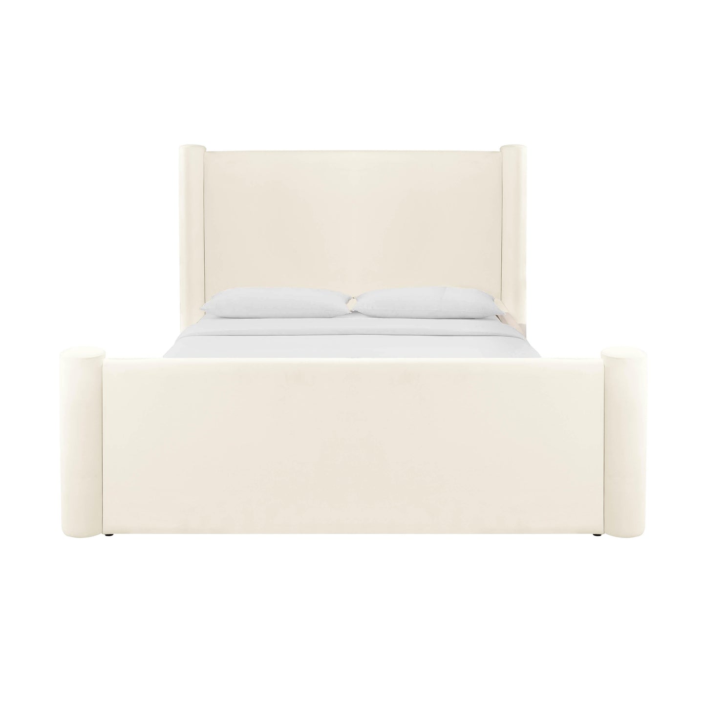 Athara Cream Velvet Bed by TOV B68943