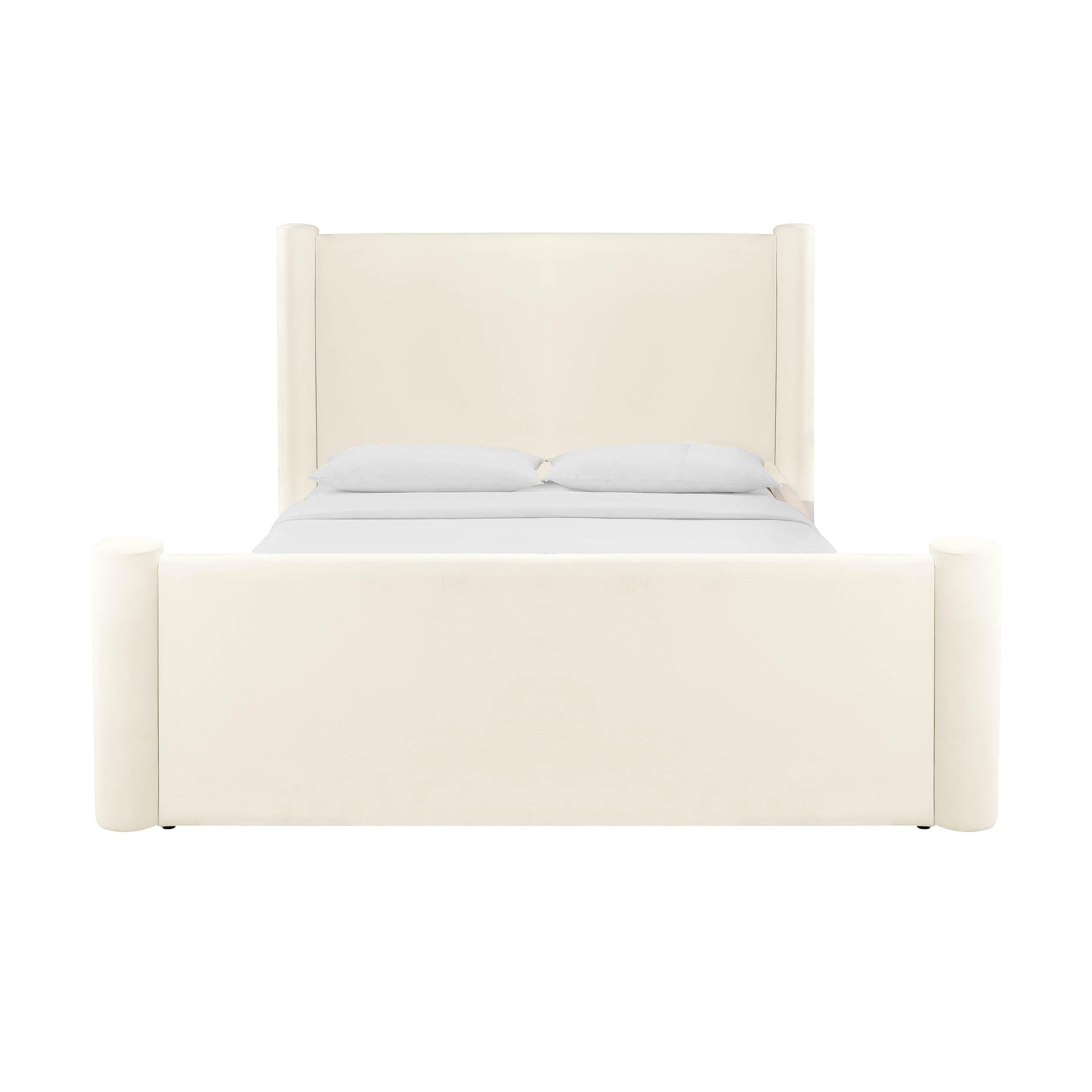Athara Cream Velvet Bed by TOV B68943