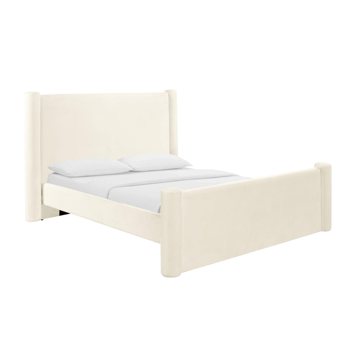 Athara Cream Velvet Bed in Queen by TOV Furniture – photo 1 of 8