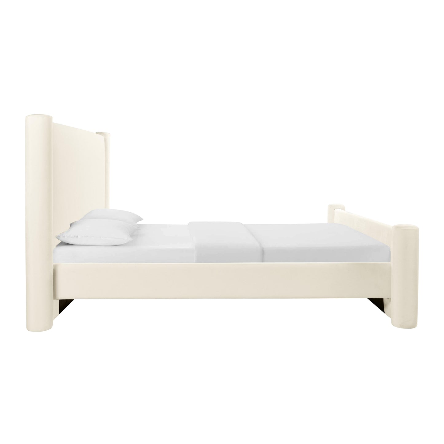 Athara Cream Velvet Bed by TOV B68943