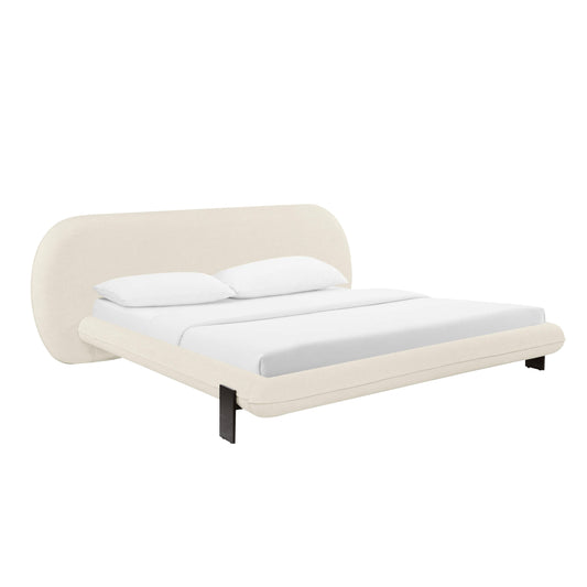 Ophelia Cream Faux Wool Bed by TOV B68946