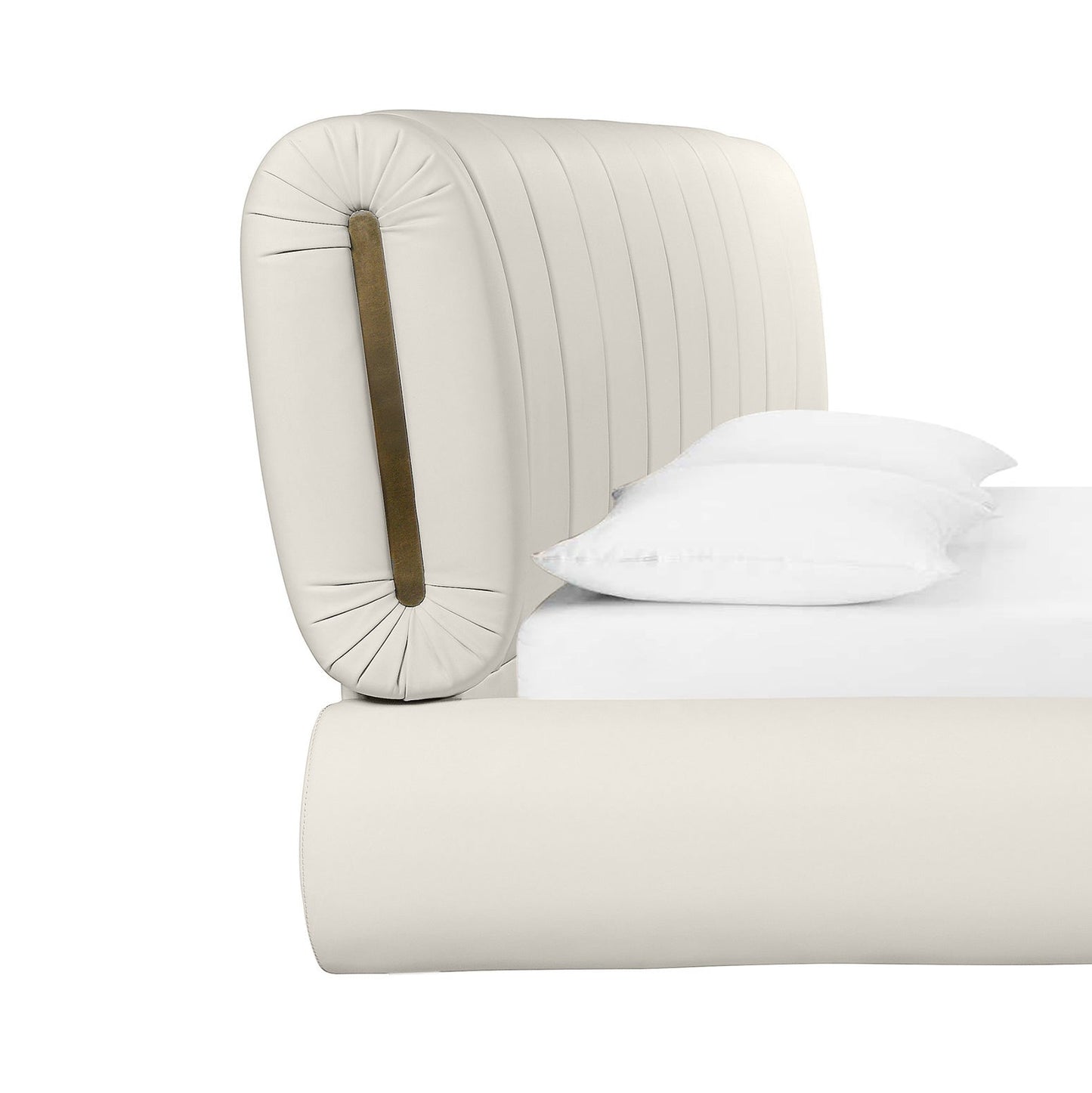 Karol Cream Performance Vegan Leather Bed by TOV B68947