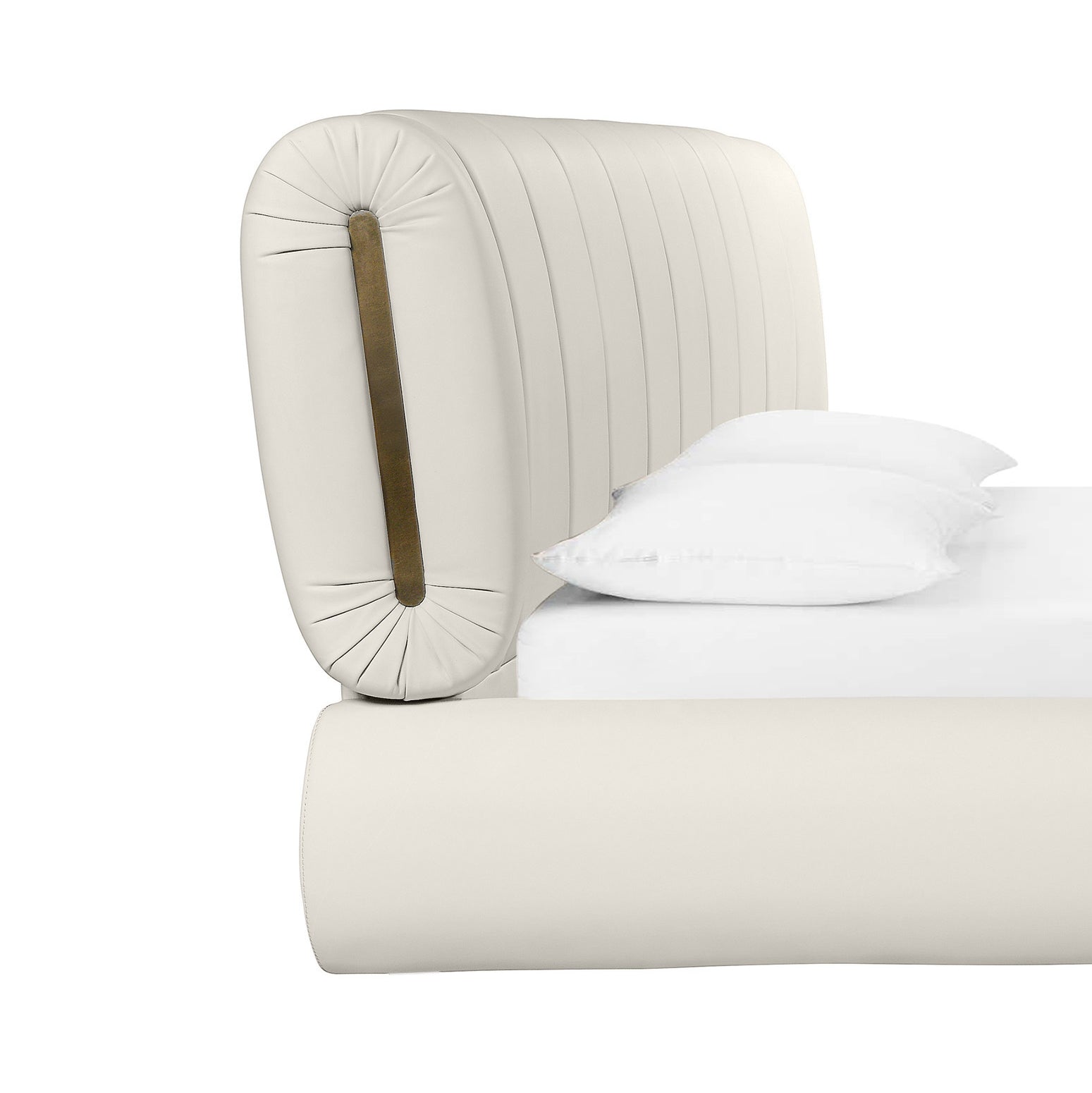 Karol Cream Performance Vegan Leather Bed by TOV B68947