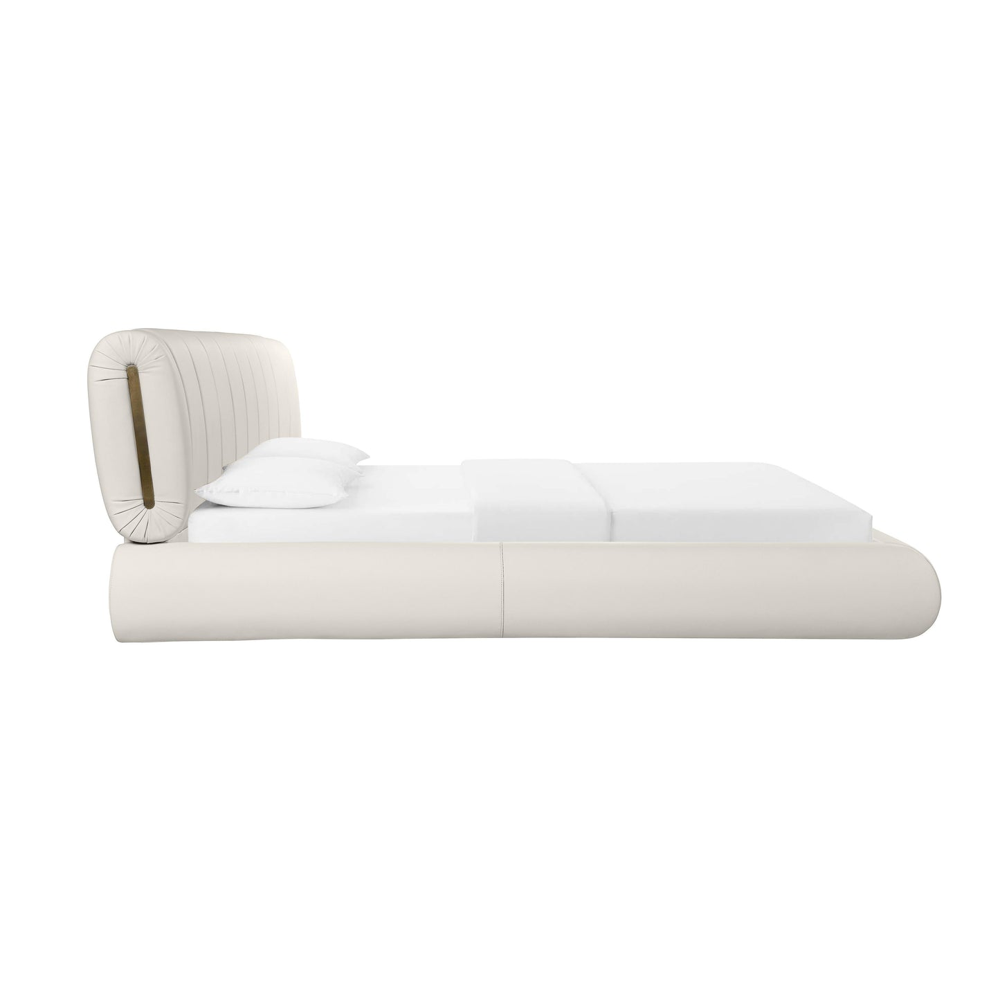 Karol Cream Performance Vegan Leather Bed by TOV B68948