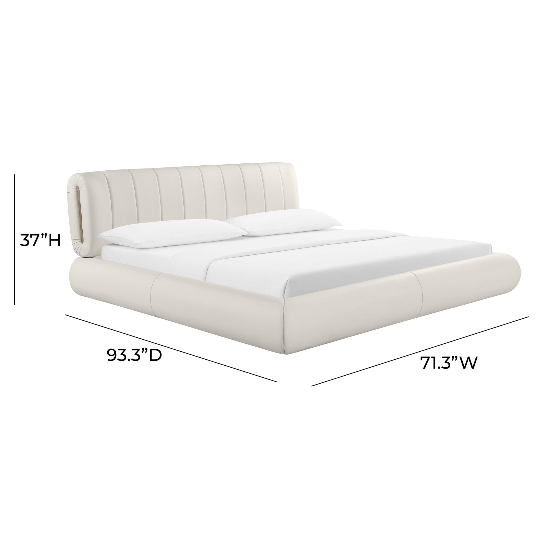 Karol Cream Performance Vegan Leather Bed by TOV B68948
