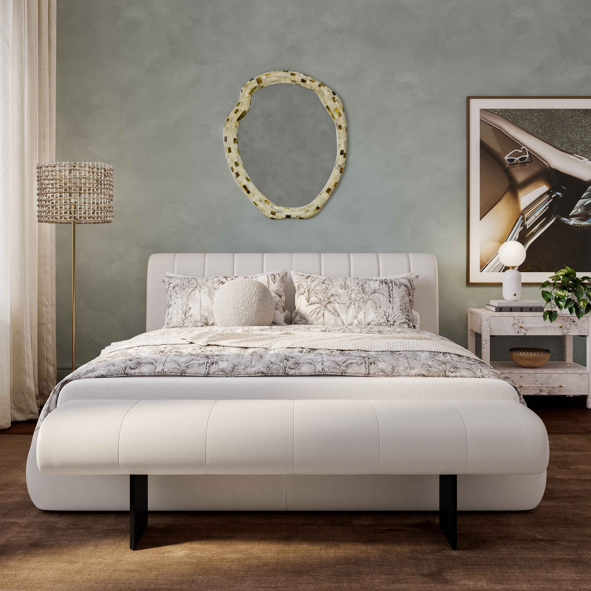 Karol Cream Performance Vegan Leather Bed by TOV B68948