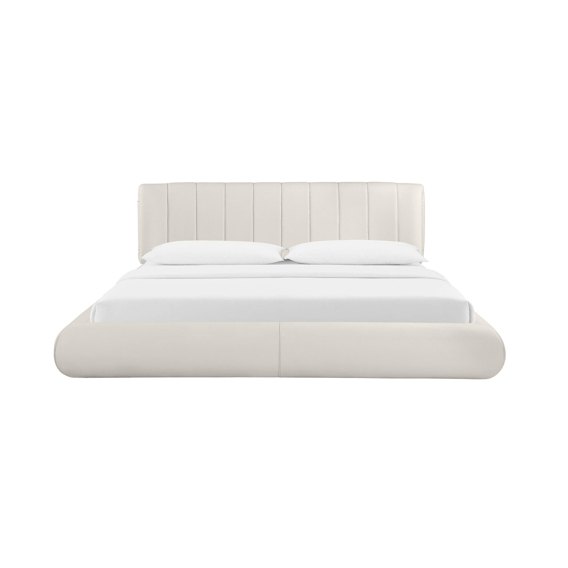 Karol Cream Performance Vegan Leather Bed by TOV B68948