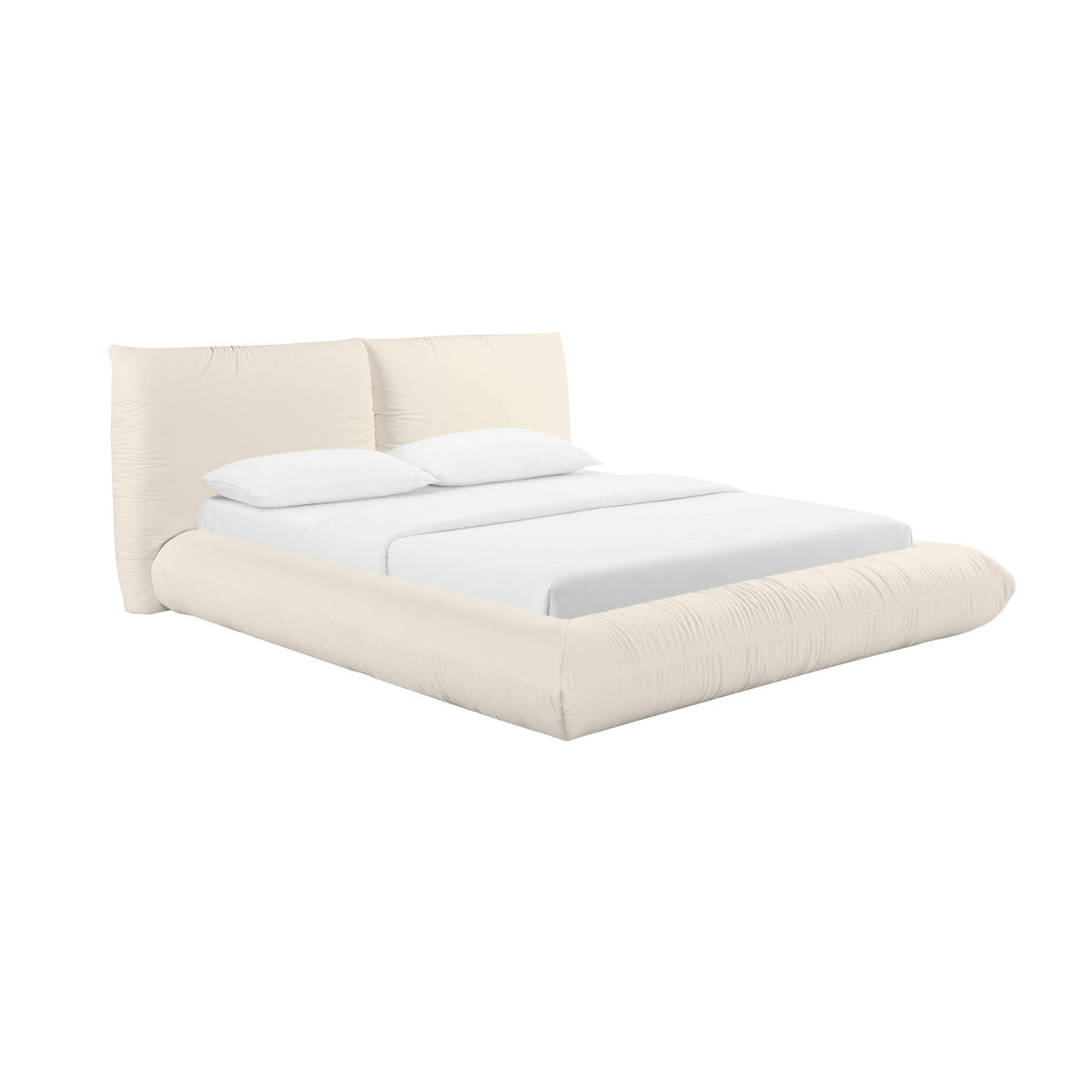 Romp Cream Upcycled Performance Linen Queen Bed by TOV Furniture – photo 1 of 6