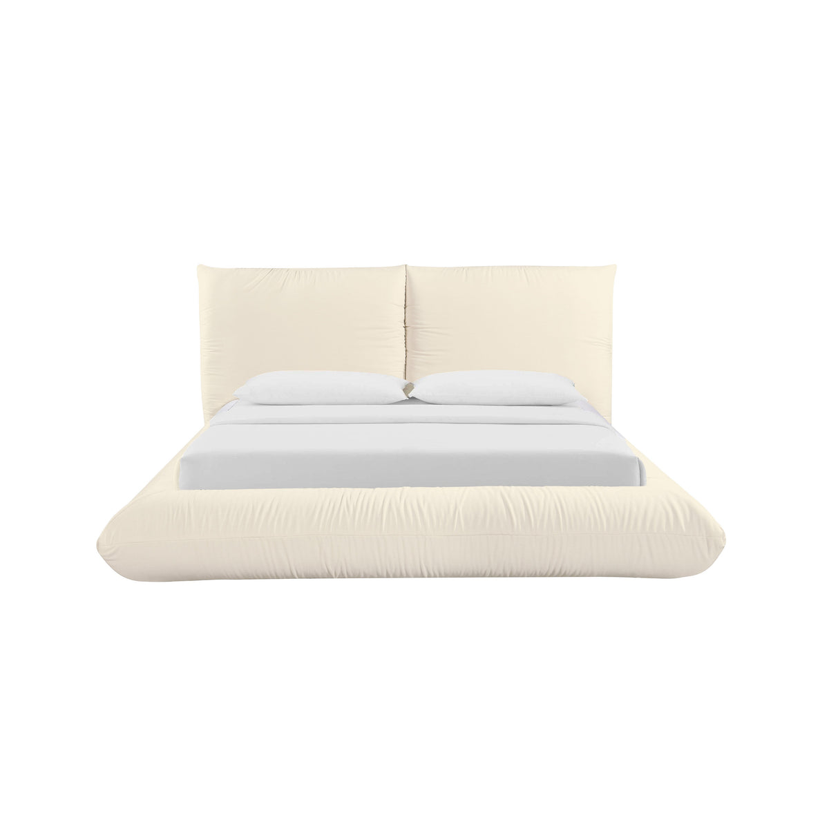 Romp Cream Upcycled Performance Linen Queen Bed by TOV Furniture – photo 3 of 6
