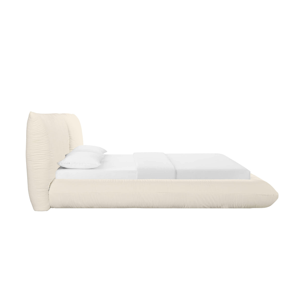Romp Cream Upcycled Performance Linen Queen Bed by TOV Furniture – photo 4 of 6