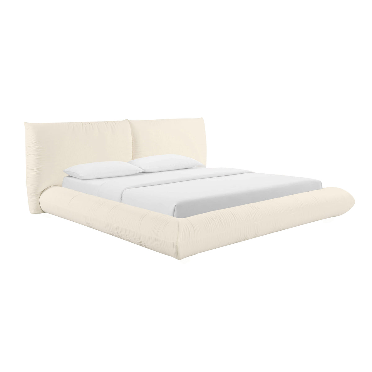 Romp Cream Upcycled Performance Linen King Bed by TOV Furniture – photo 1 of 6