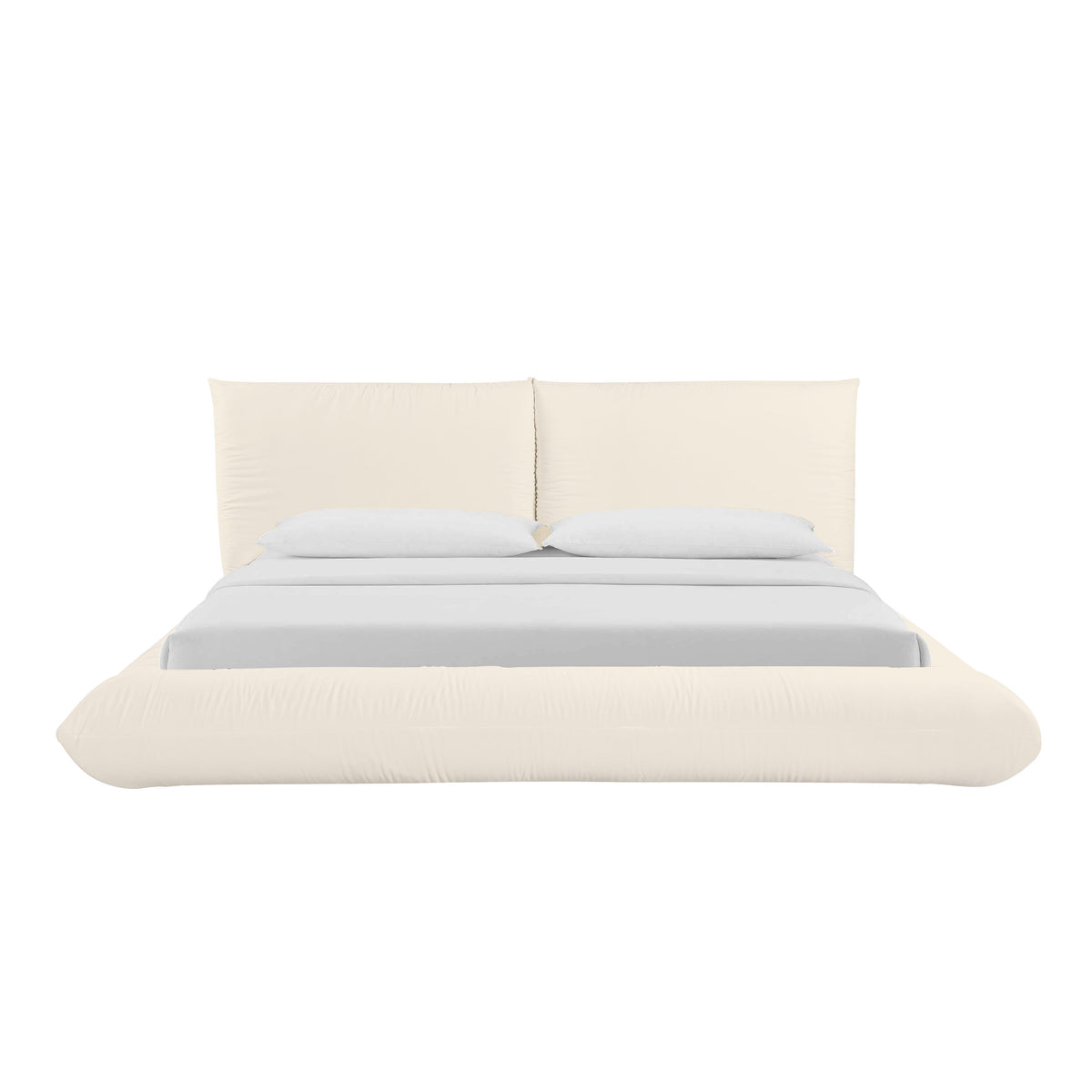 Romp Cream Upcycled Performance Linen King Bed by TOV Furniture – photo 3 of 6