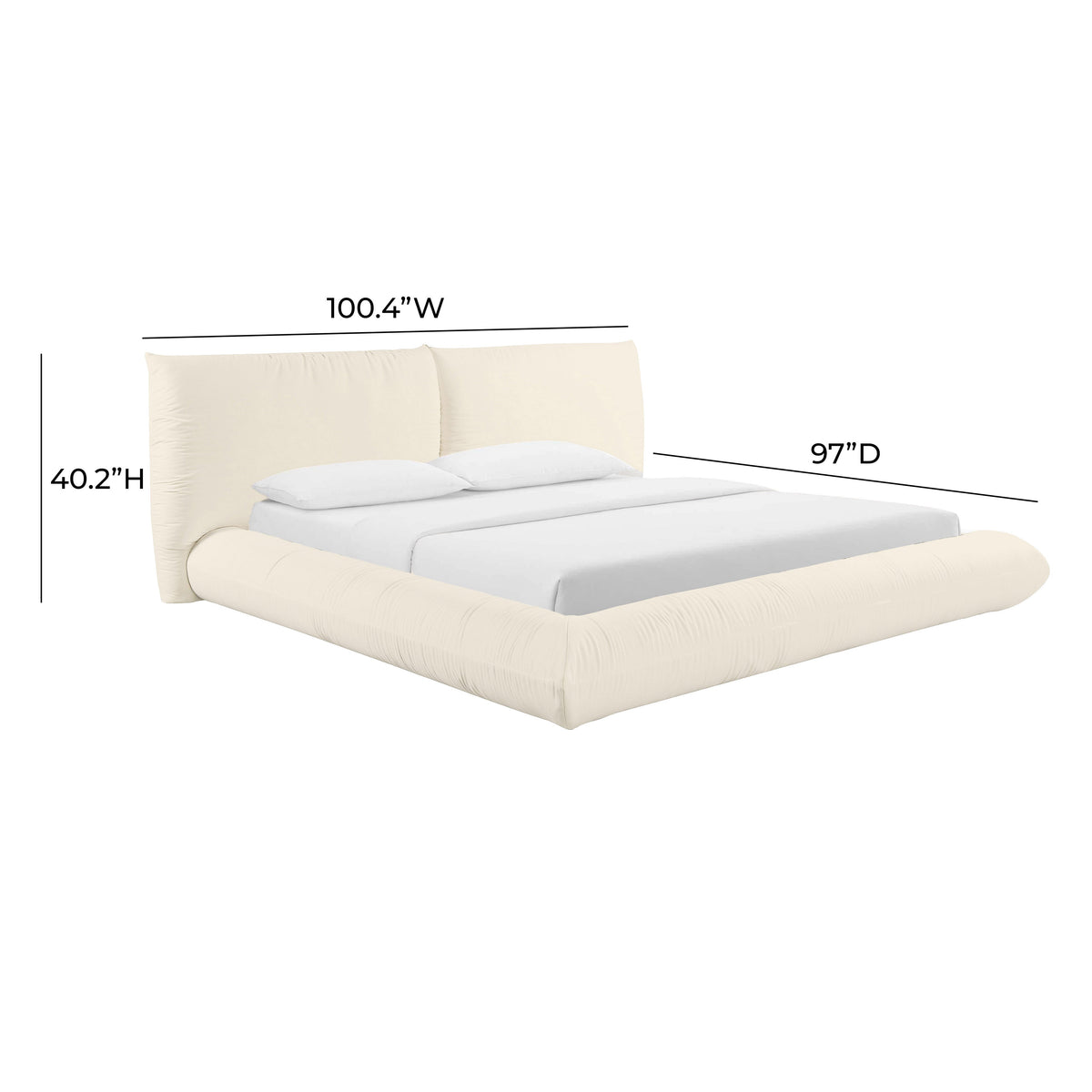 Romp Cream Upcycled Performance Linen King Bed by TOV Furniture – photo 6 of 6