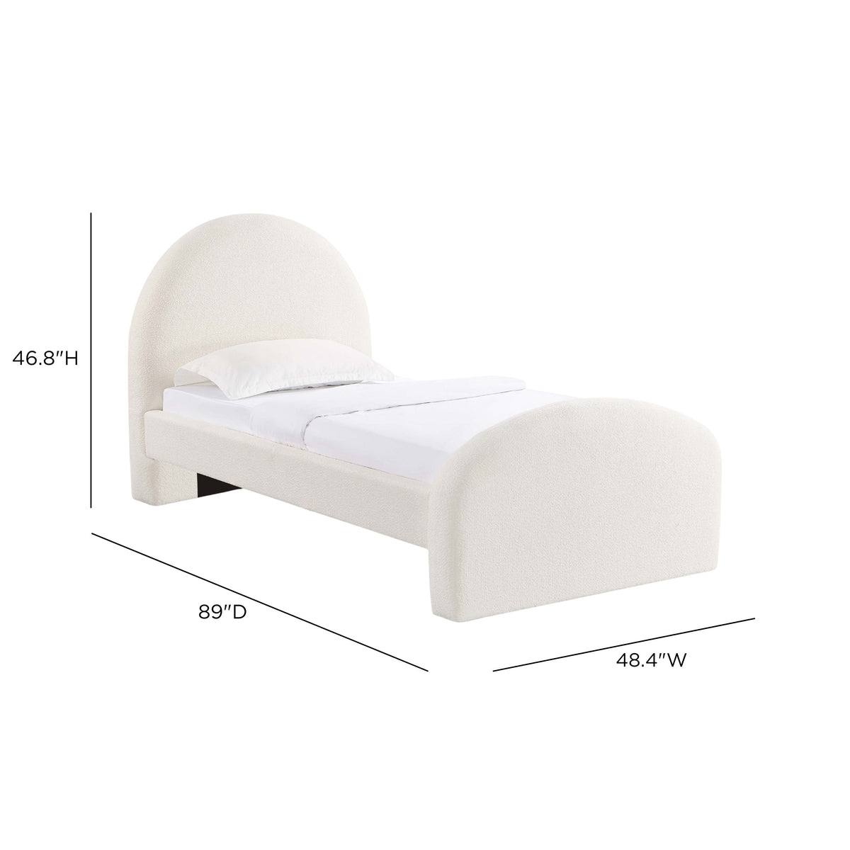 Moon Cream Performance Boucle Twin Bed by TOV Furniture – photo 5 of 6