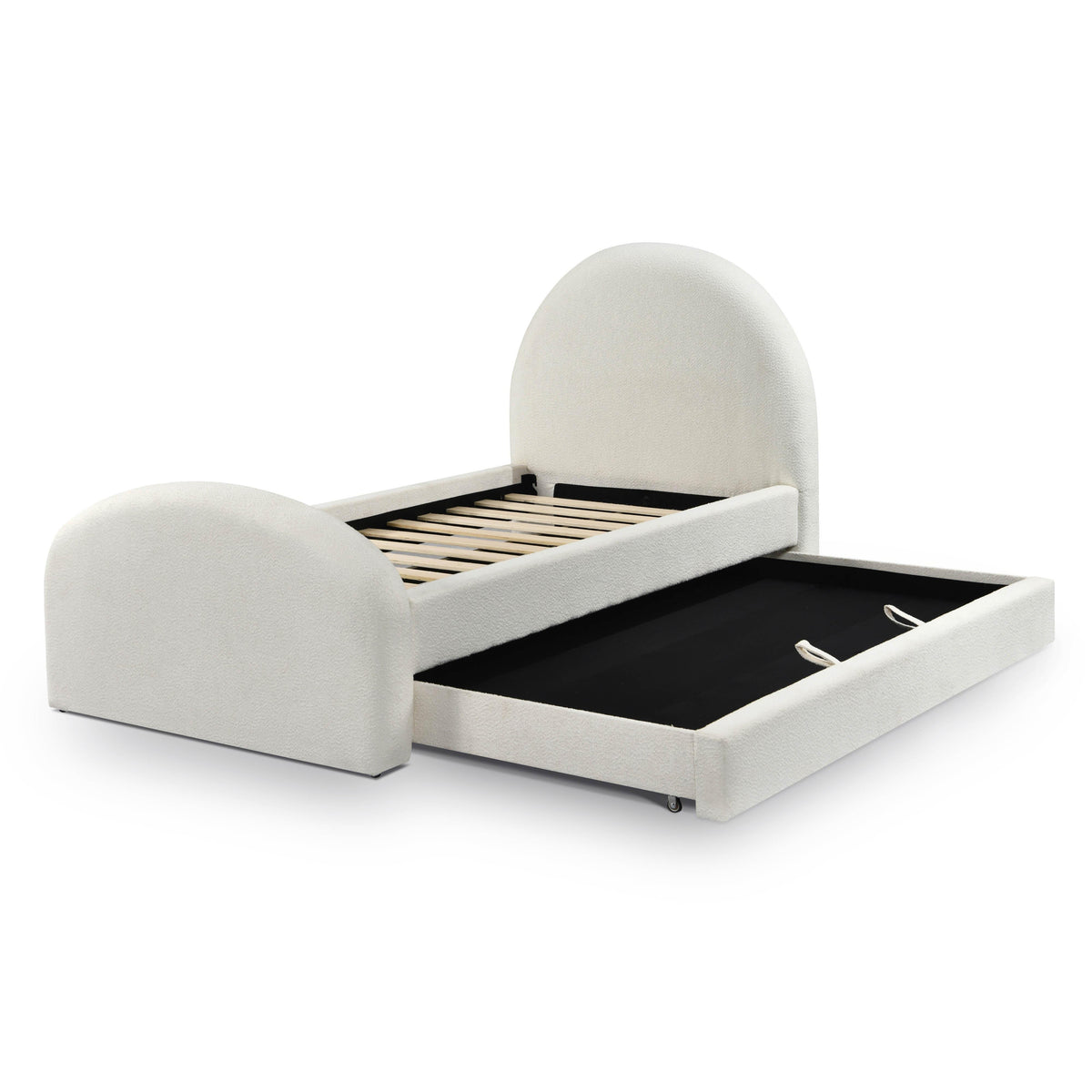 Moon Cream Performance Boucle Twin Trundle Bed by TOV Furniture – photo 7 of 10