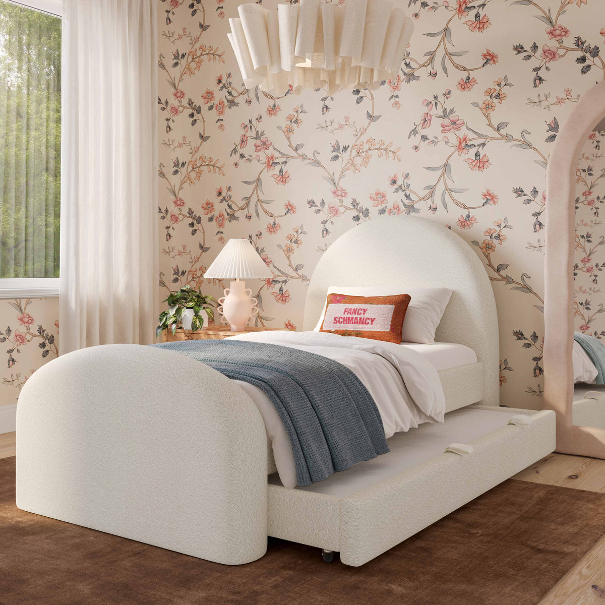 Moon Cream Performance Boucle Twin Trundle Bed by TOV Furniture – photo 2 of 10