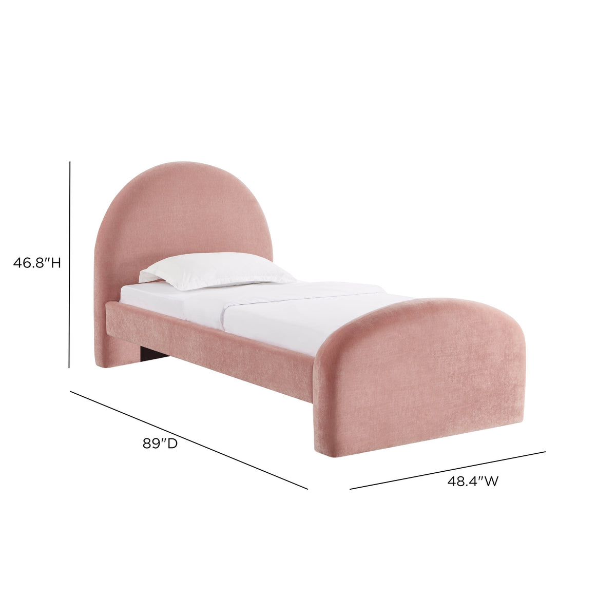Moon Rose Upcycled Contract-Grade Chenille Twin Bed by TOV Furniture – photo 5 of 6