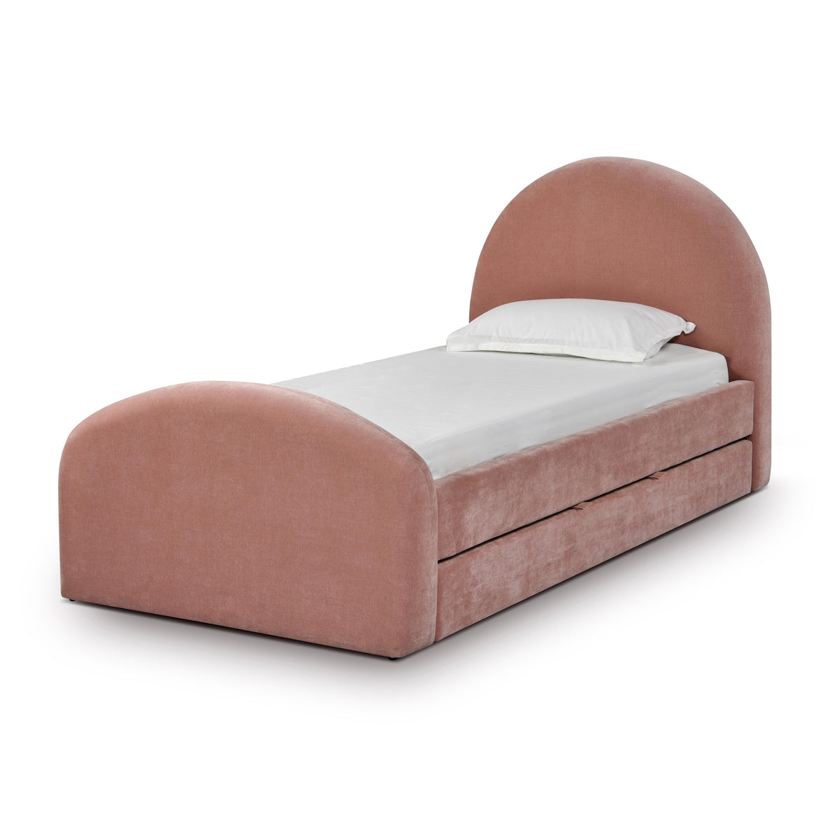 Moon Rose Upcycled Contract-Grade Chenille Twin Trundle Bed by TOV Furniture – photo 4 of 10