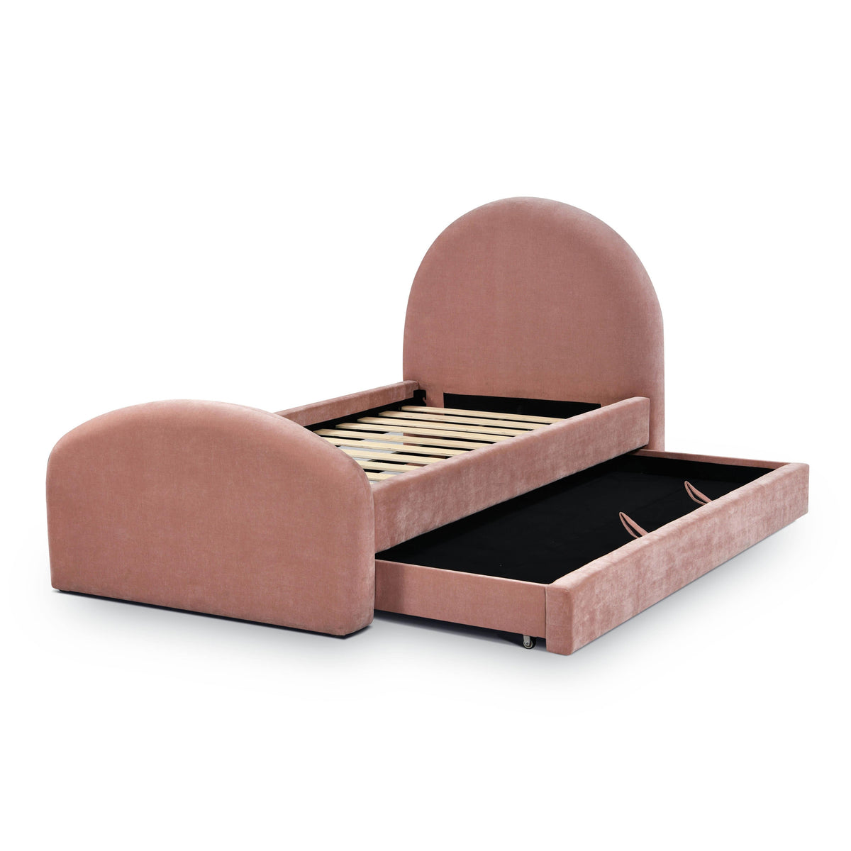 Moon Rose Upcycled Contract-Grade Chenille Twin Trundle Bed by TOV Furniture – photo 7 of 10