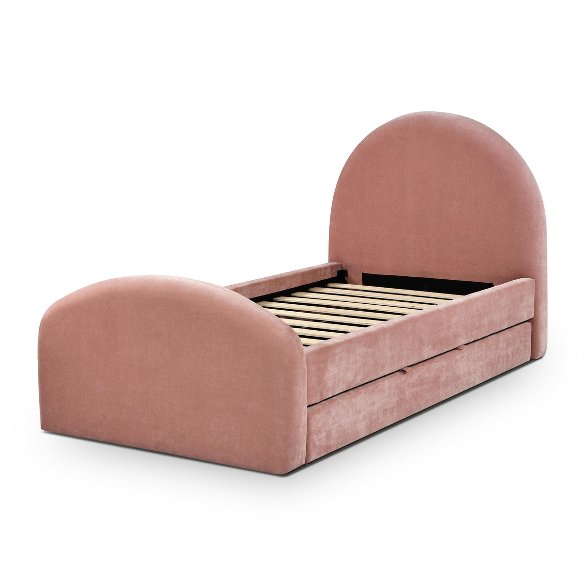 Moon Rose Upcycled Contract-Grade Chenille Twin Trundle Bed by TOV Furniture – photo 8 of 10