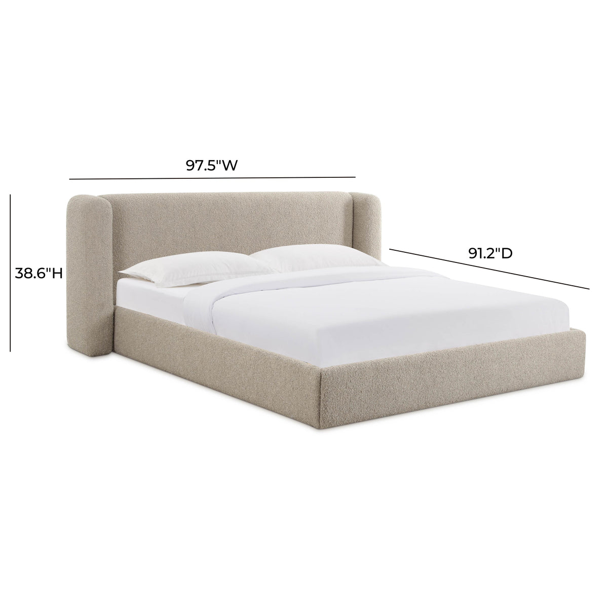 Babette Tan Contract-Grade Boucle King Bed by TOV Furniture – photo 9 of 10