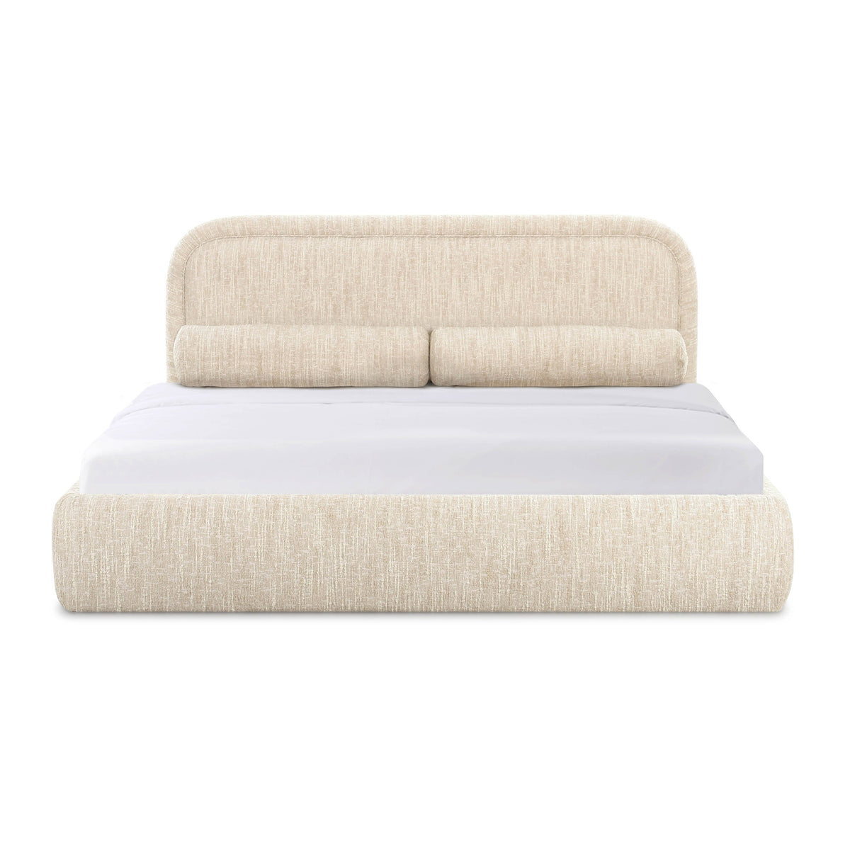 Murielle Taupe Textured Performance Boucle Queen Bed by TOV Furniture – photo 3 of 10