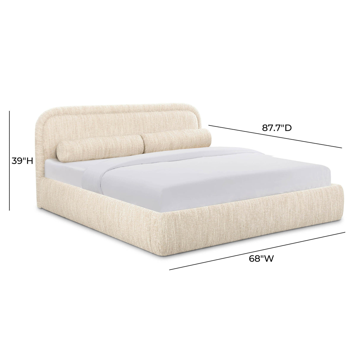 Murielle Taupe Textured Performance Boucle Queen Bed by TOV Furniture – photo 9 of 10