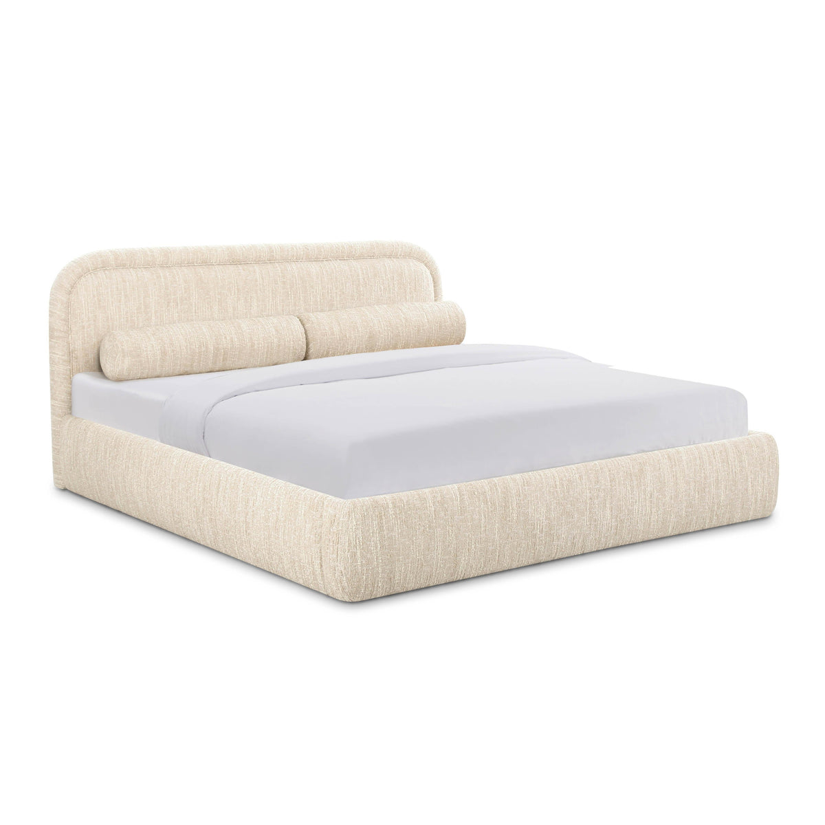 Murielle Taupe Textured Performance Boucle King Bed by TOV Furniture – photo 1 of 10