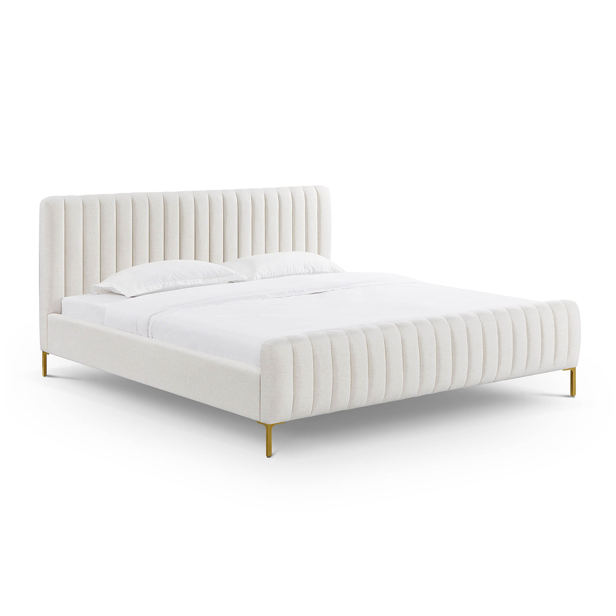 Angela Natural Upcycled Performance Linen King Bed by TOV Furniture – photo 1 of 10