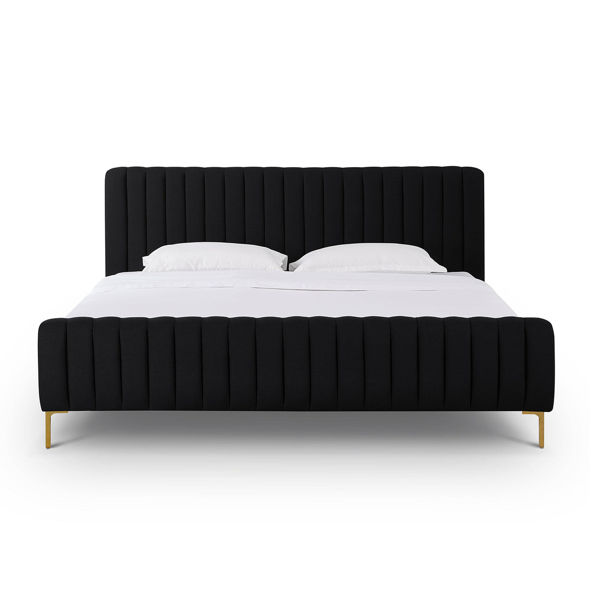 Angela Black Upcycled Performance Linen King Bed by TOV Furniture – photo 3 of 10