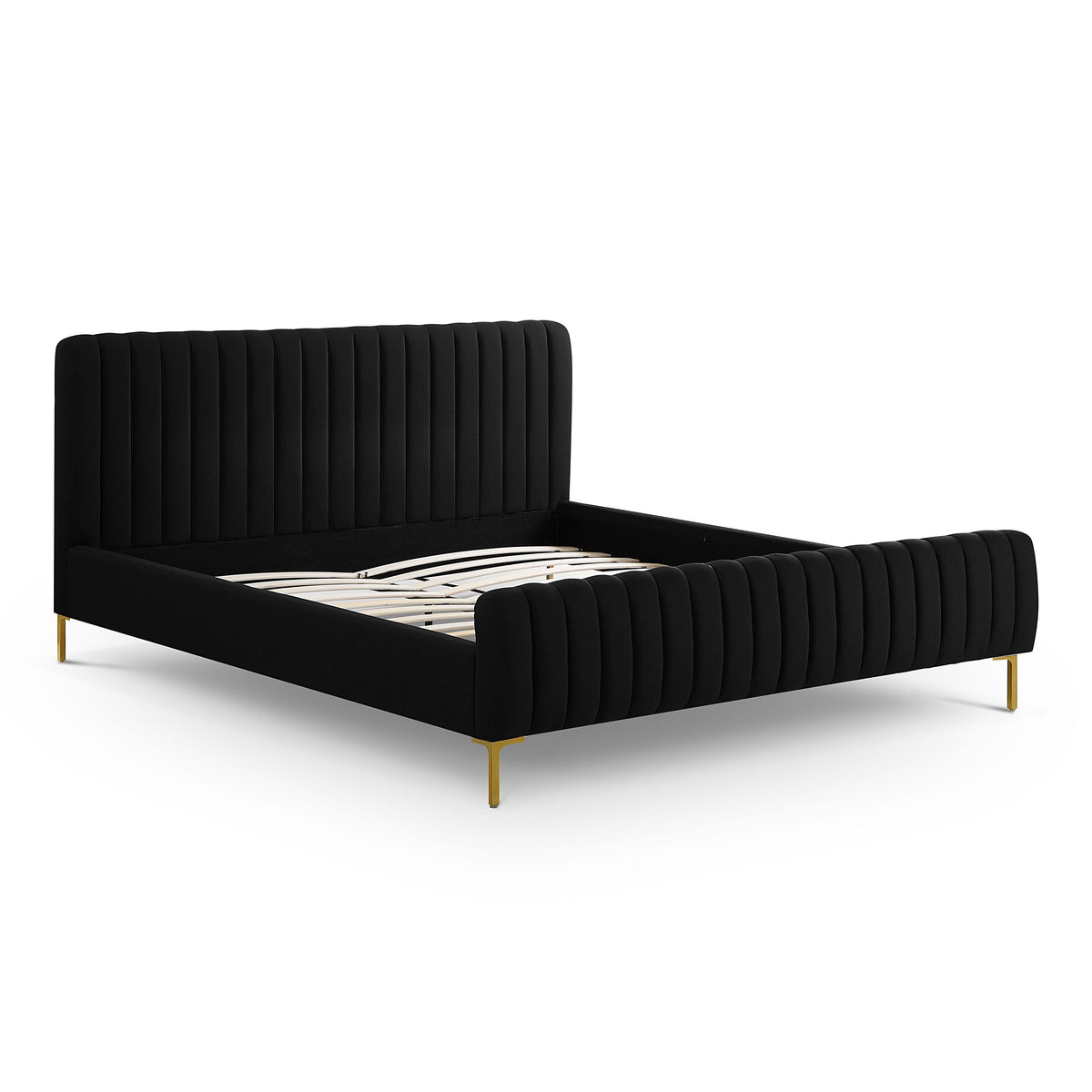 Angela Black Upcycled Performance Linen King Bed by TOV Furniture – photo 5 of 10