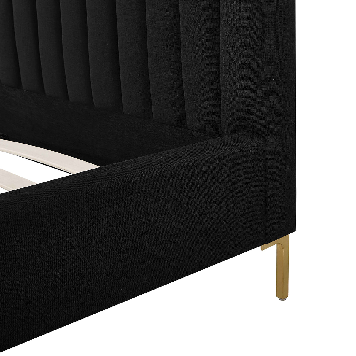 Angela Black Upcycled Performance Linen King Bed by TOV Furniture – photo 9 of 10