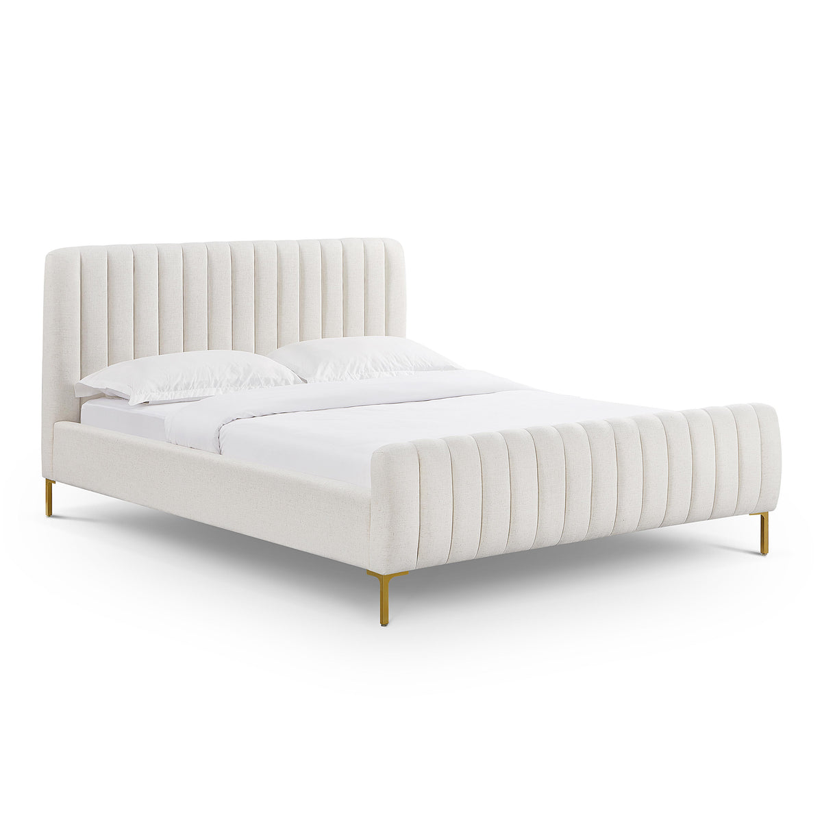 Angela Natural Upcycled Performance Linen Queen Bed by TOV Furniture – photo 1 of 10
