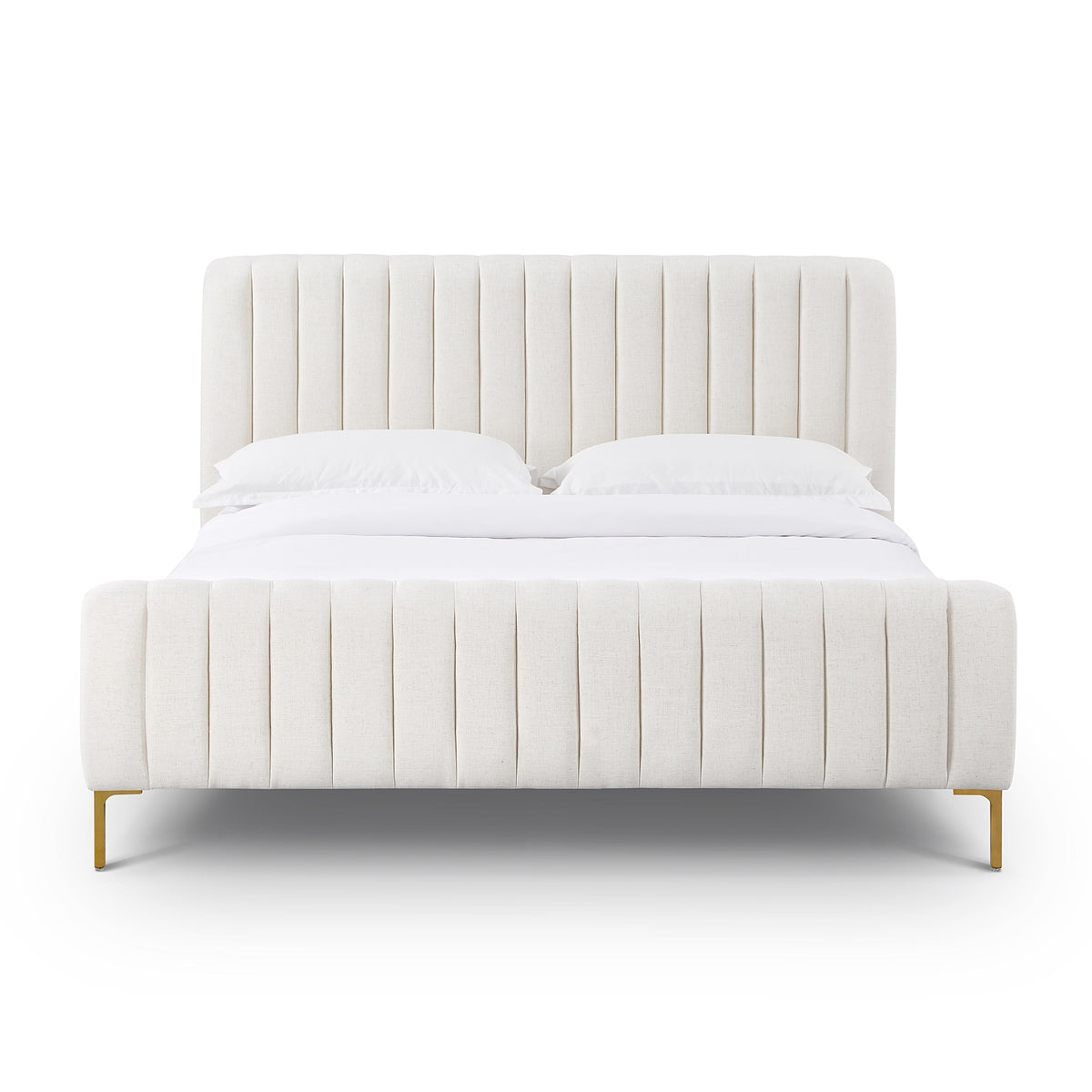 Angela Natural Upcycled Performance Linen Queen Bed by TOV Furniture – photo 3 of 10