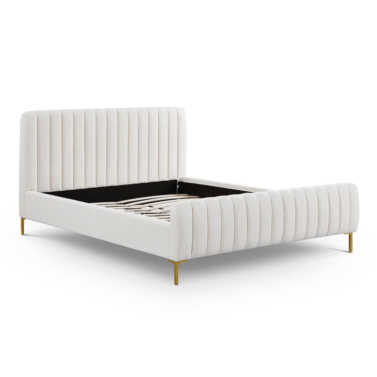 Angela Natural Upcycled Performance Linen Queen Bed by TOV Furniture – photo 5 of 10