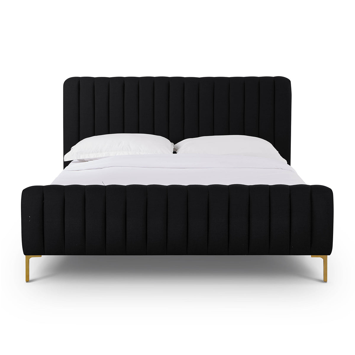 Angela Black Upcycled Performance Linen Queen Bed by TOV Furniture – photo 3 of 10