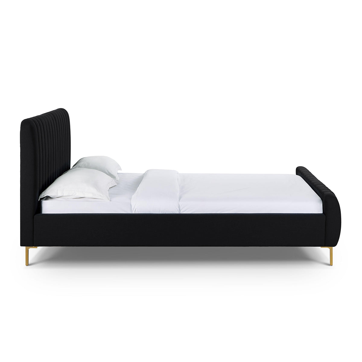Angela Black Upcycled Performance Linen Queen Bed by TOV Furniture – photo 4 of 10