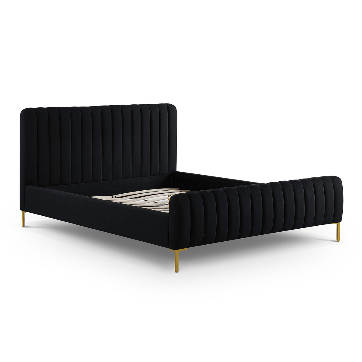 Angela Black Upcycled Performance Linen Queen Bed by TOV Furniture – photo 5 of 10