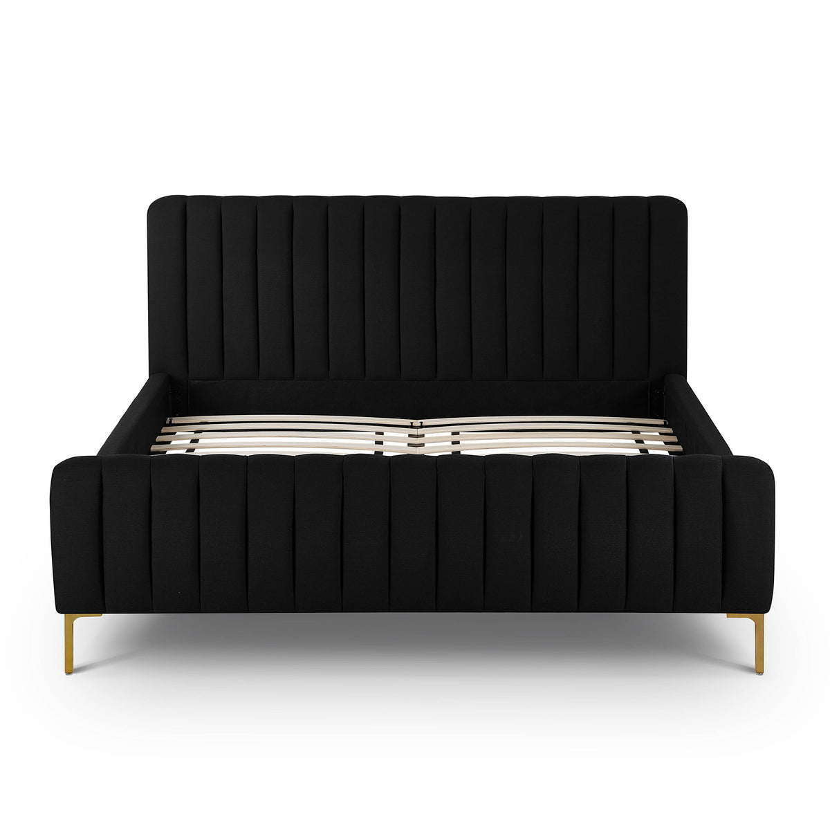 Angela Black Upcycled Performance Linen Queen Bed by TOV Furniture – photo 6 of 10