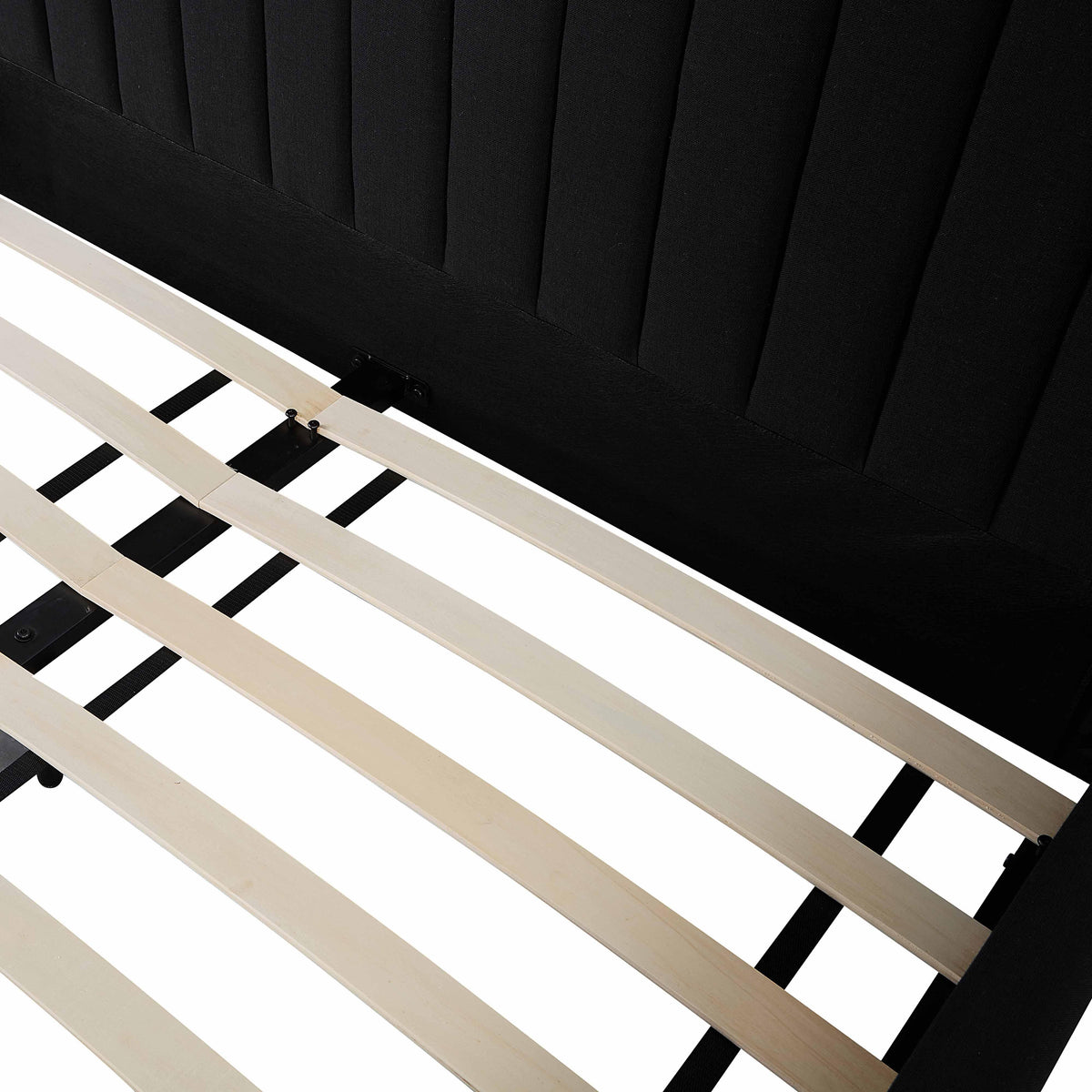 Angela Black Upcycled Performance Linen Queen Bed by TOV Furniture – photo 8 of 10