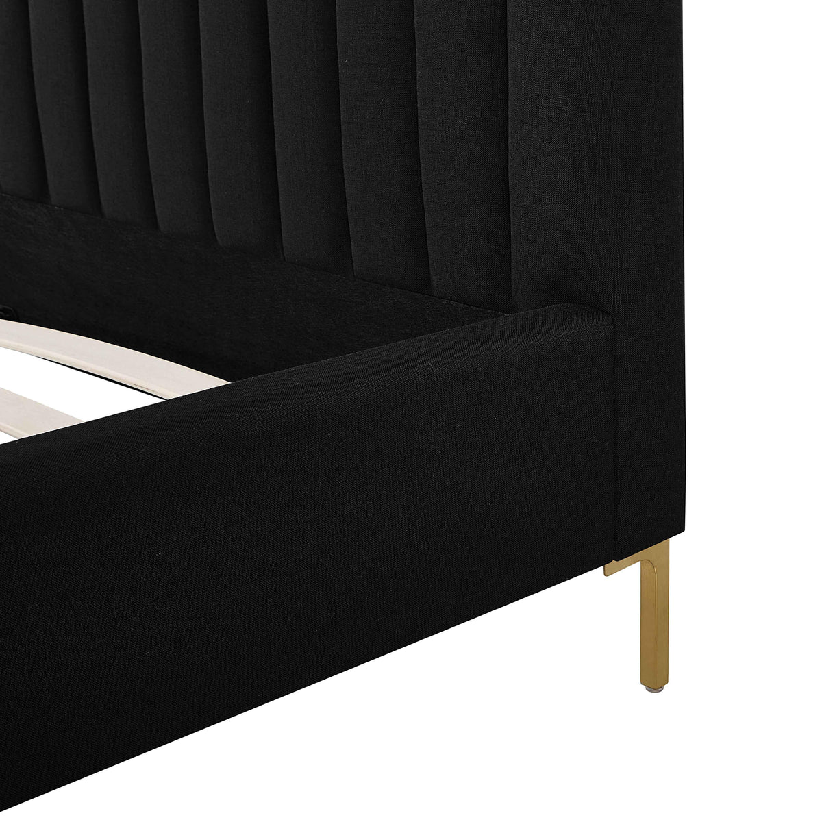 Angela Black Upcycled Performance Linen Queen Bed by TOV Furniture – photo 9 of 10