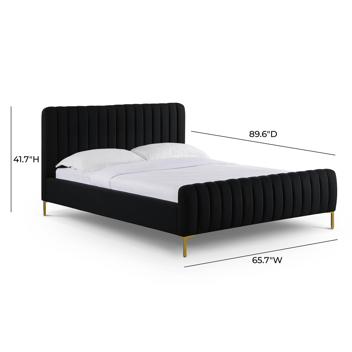 Angela Black Upcycled Performance Linen Queen Bed by TOV Furniture – photo 10 of 10