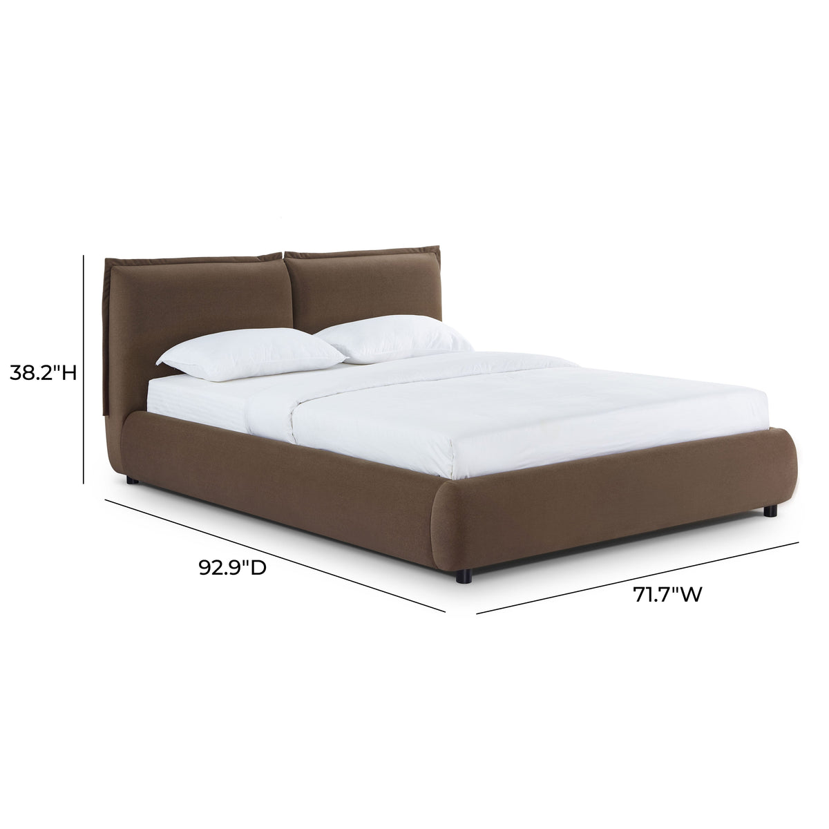 Mel Brown Performance Faux Mohair Velvet Queen Bed by TOV Furniture – photo 10 of 11