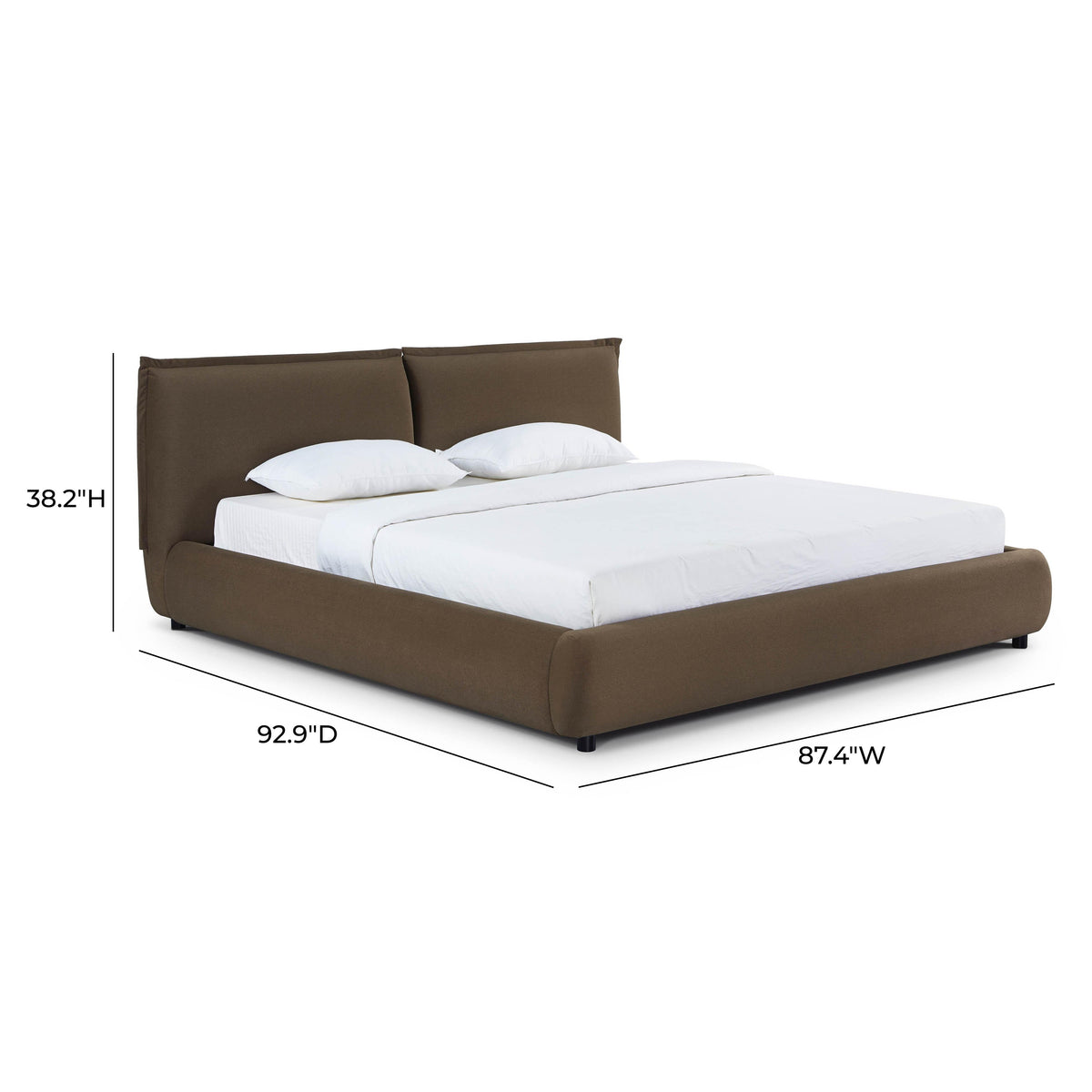 Mel Brown Performance Faux Mohair Velvet King Bed by TOV Furniture – photo 8 of 10