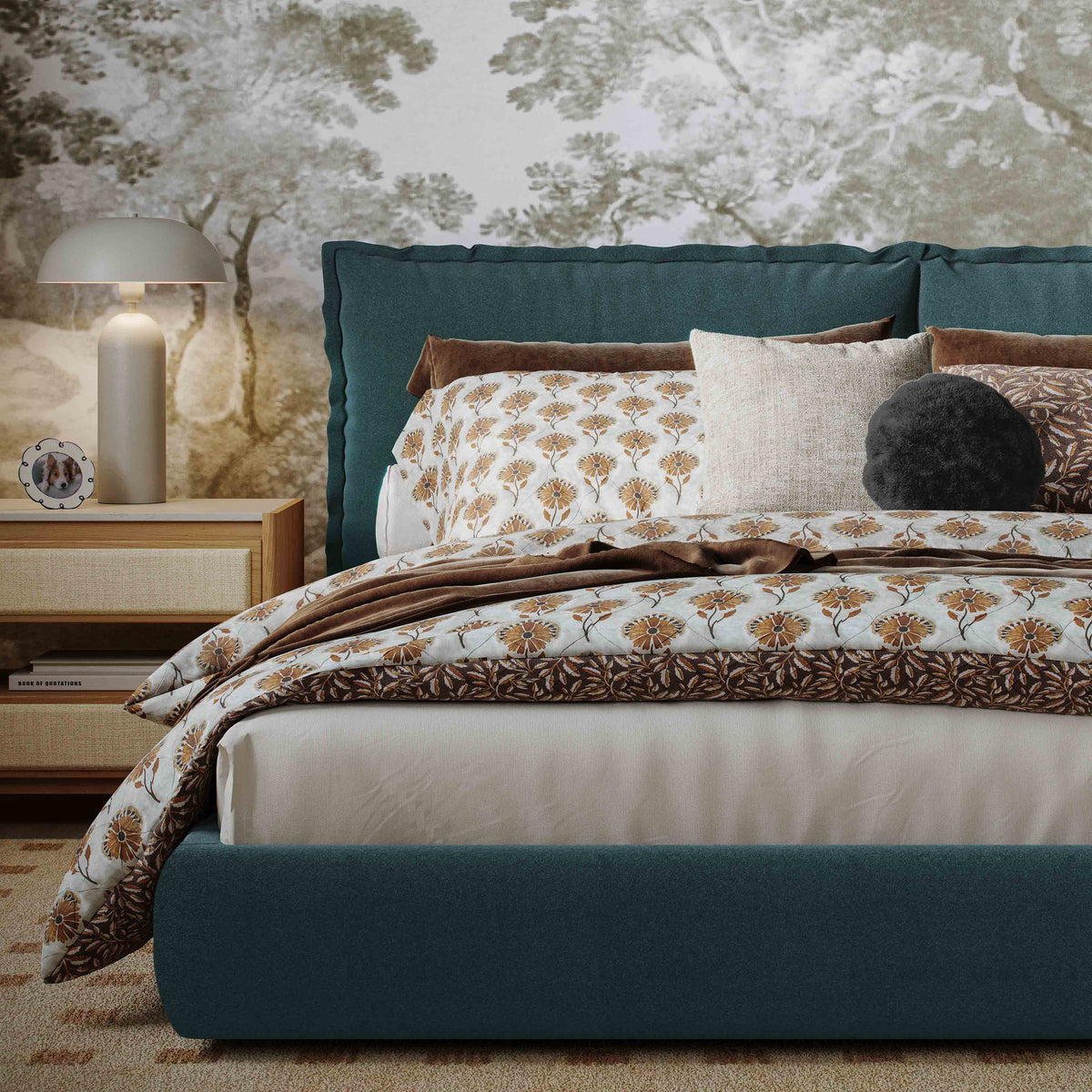 Mel Performance Faux Mohair Velvet Bed by TOV Furniture – several options shown