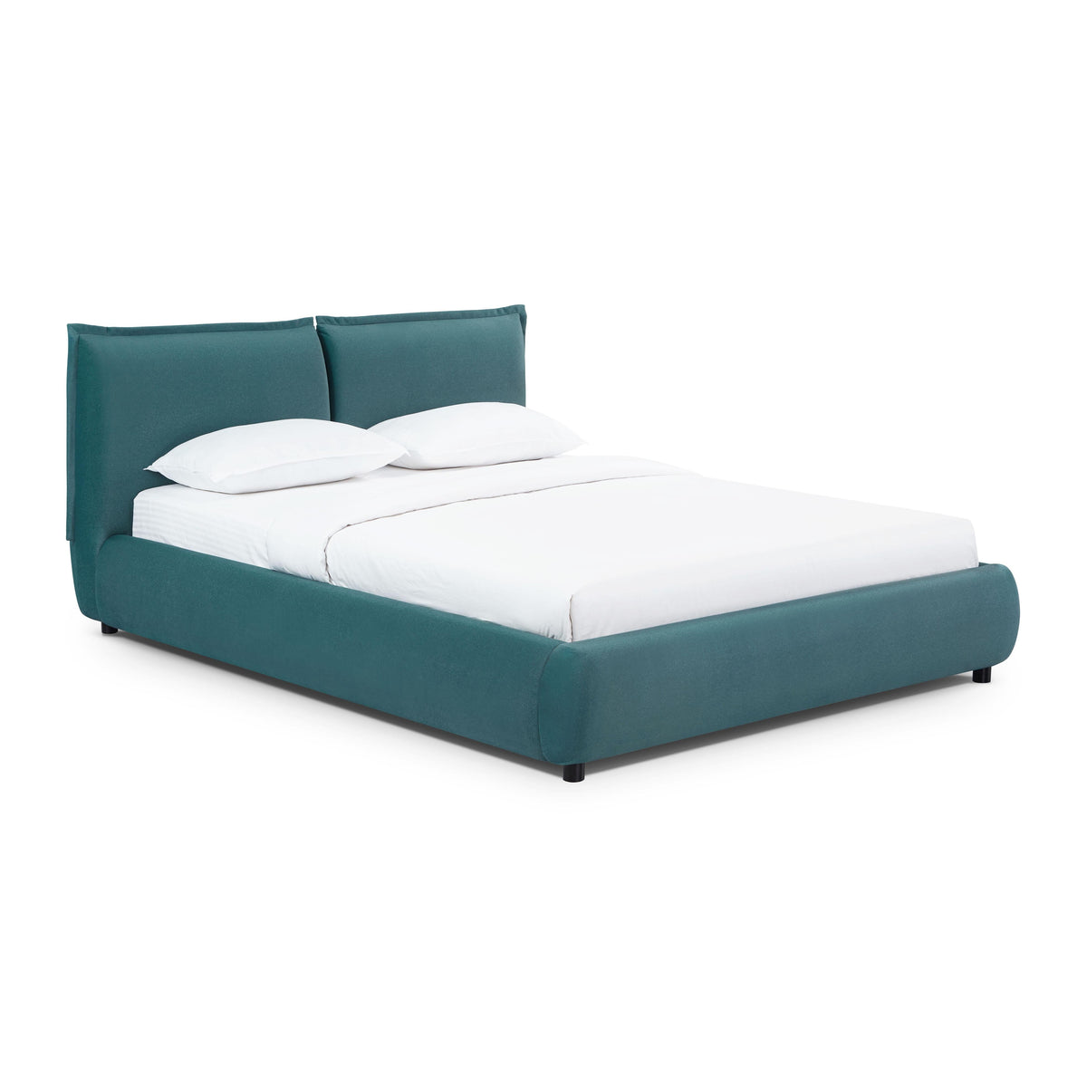 Mel Teal Performance Faux Mohair Velvet Queen Bed by TOV Furniture – photo 1 of 10