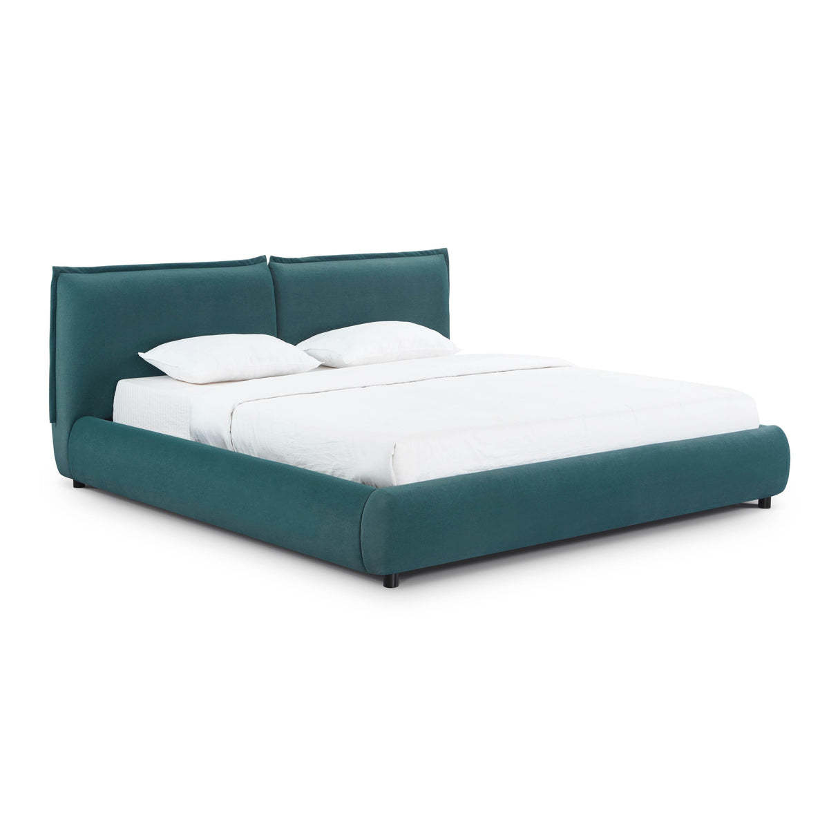 Mel Teal Performance Faux Mohair Velvet King Bed by TOV Furniture – photo 1 of 12