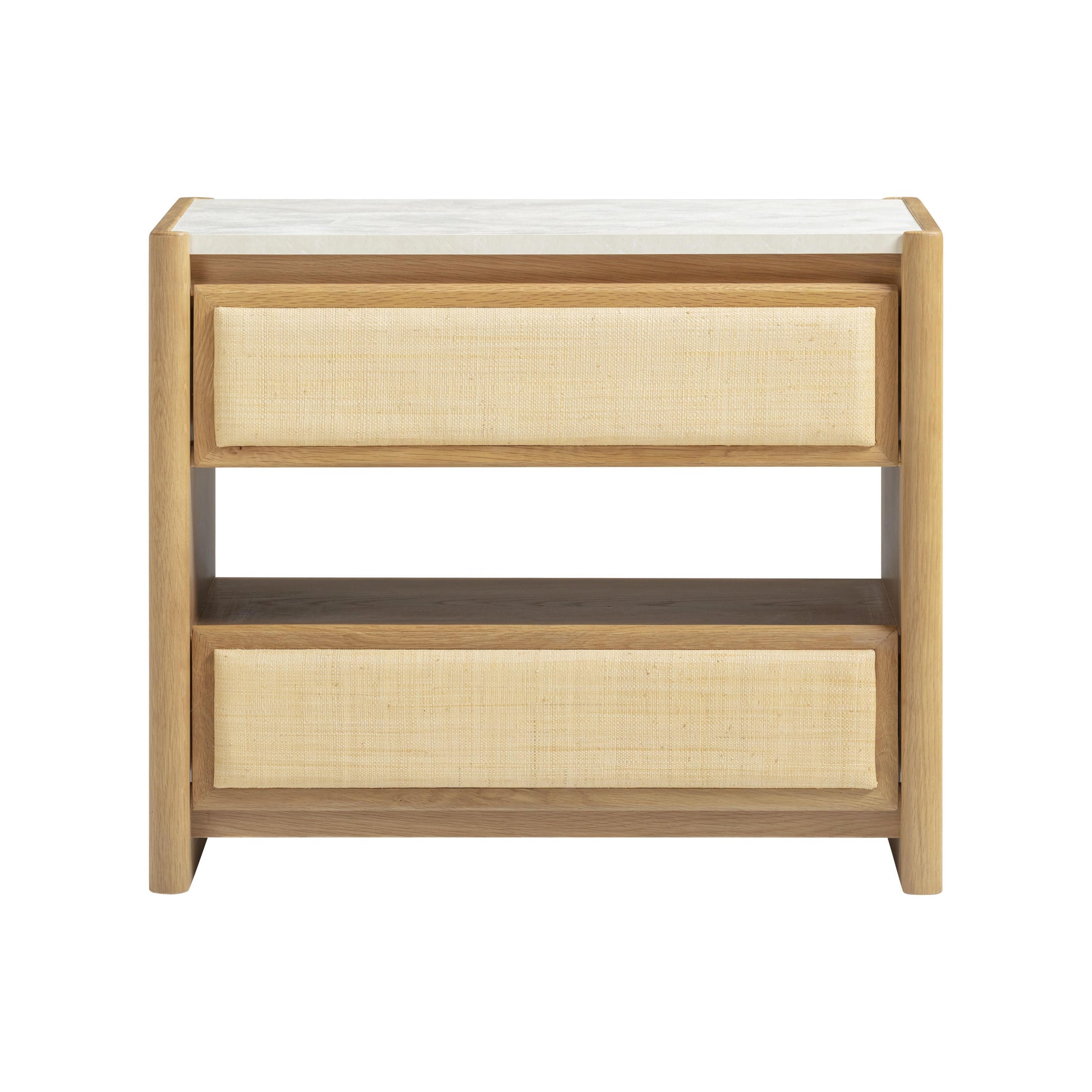 Paige 26 Natural Oak 2 Drawer Nightstand by TOV B69352